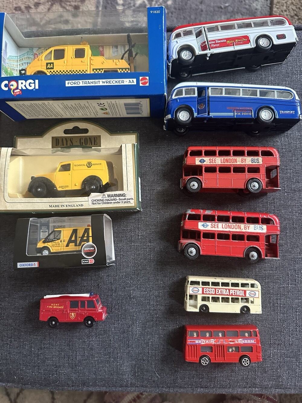 Vintage British Diecast Lot 10 London Bus AA Corgi Oxford Lone Star England